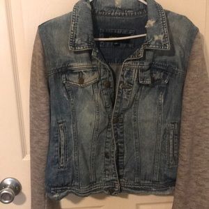 Distressed jean jacket